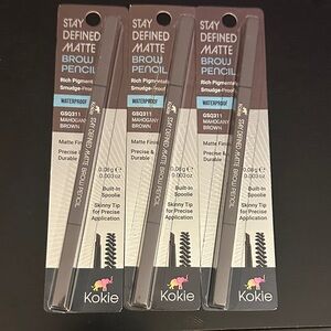 Kokie Stay Defined Matte Brow Pencil - Mahogany Brown (3-Pack)